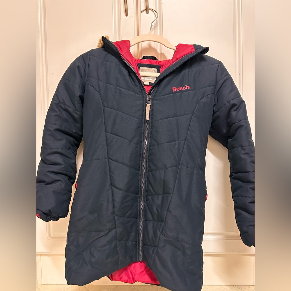 Bench hooded coat age 9/10 navy blue